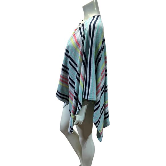 Talbots Striped Cape Poncho – One Size, Classic Cozy Layer - Picture 2 of 11
